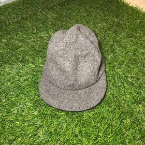 Larose Paris Grey Lambswool 5 Panel Hat Made in France Adjustable Strap Cap